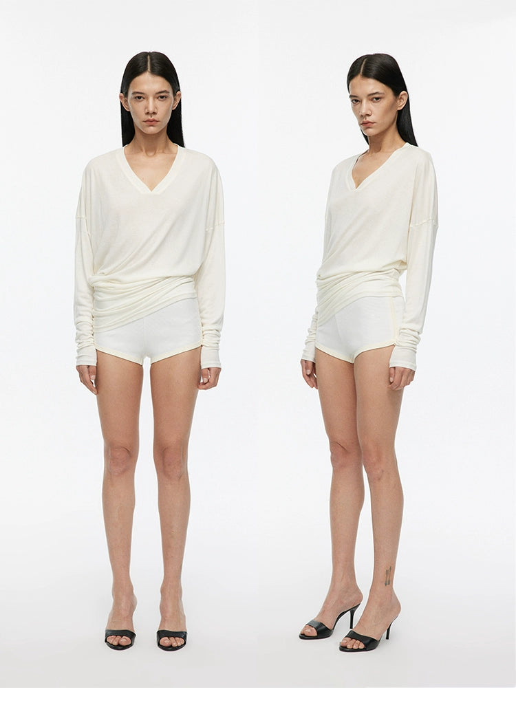 Stacked silk blend T-shirt
