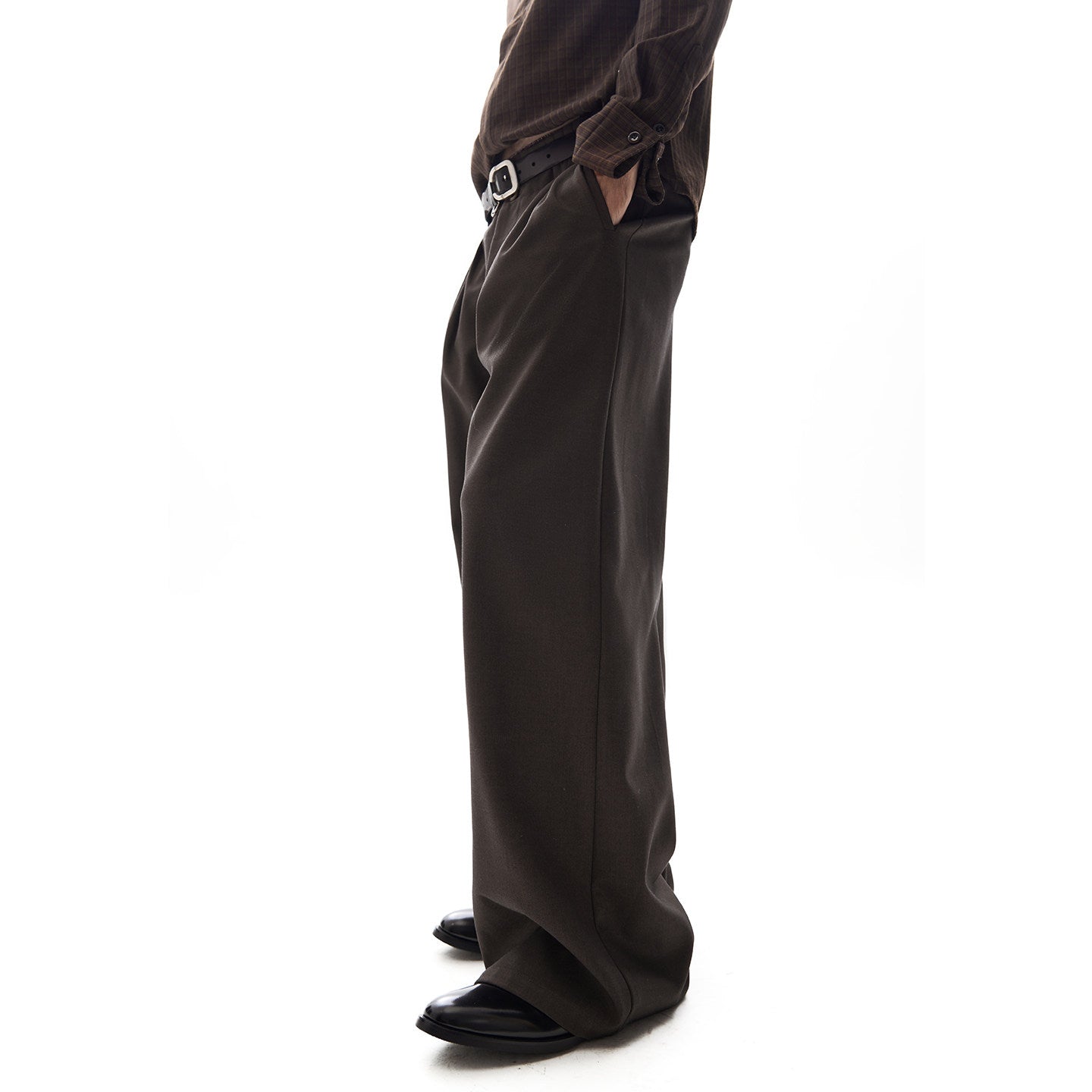 Checker Multi-Pleated Trousers