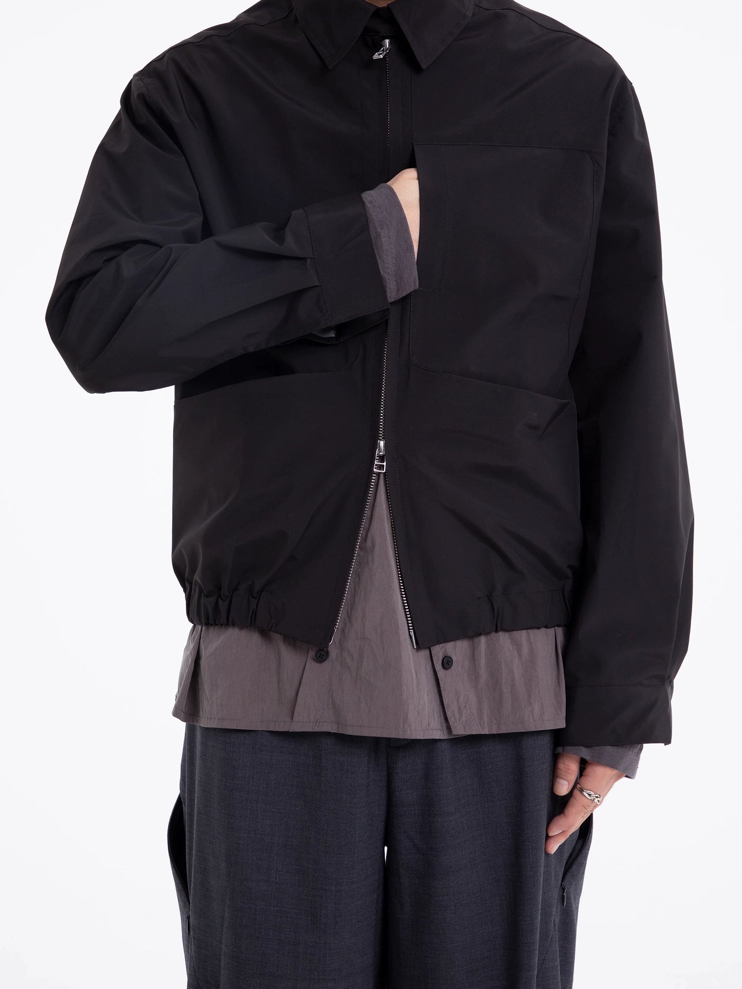 Double Zip Windproof Shirt Jacket