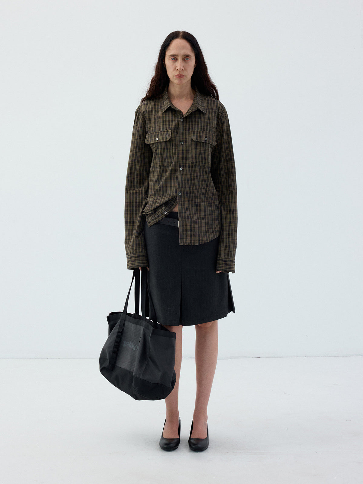Plaid loose long-sleeve shirt