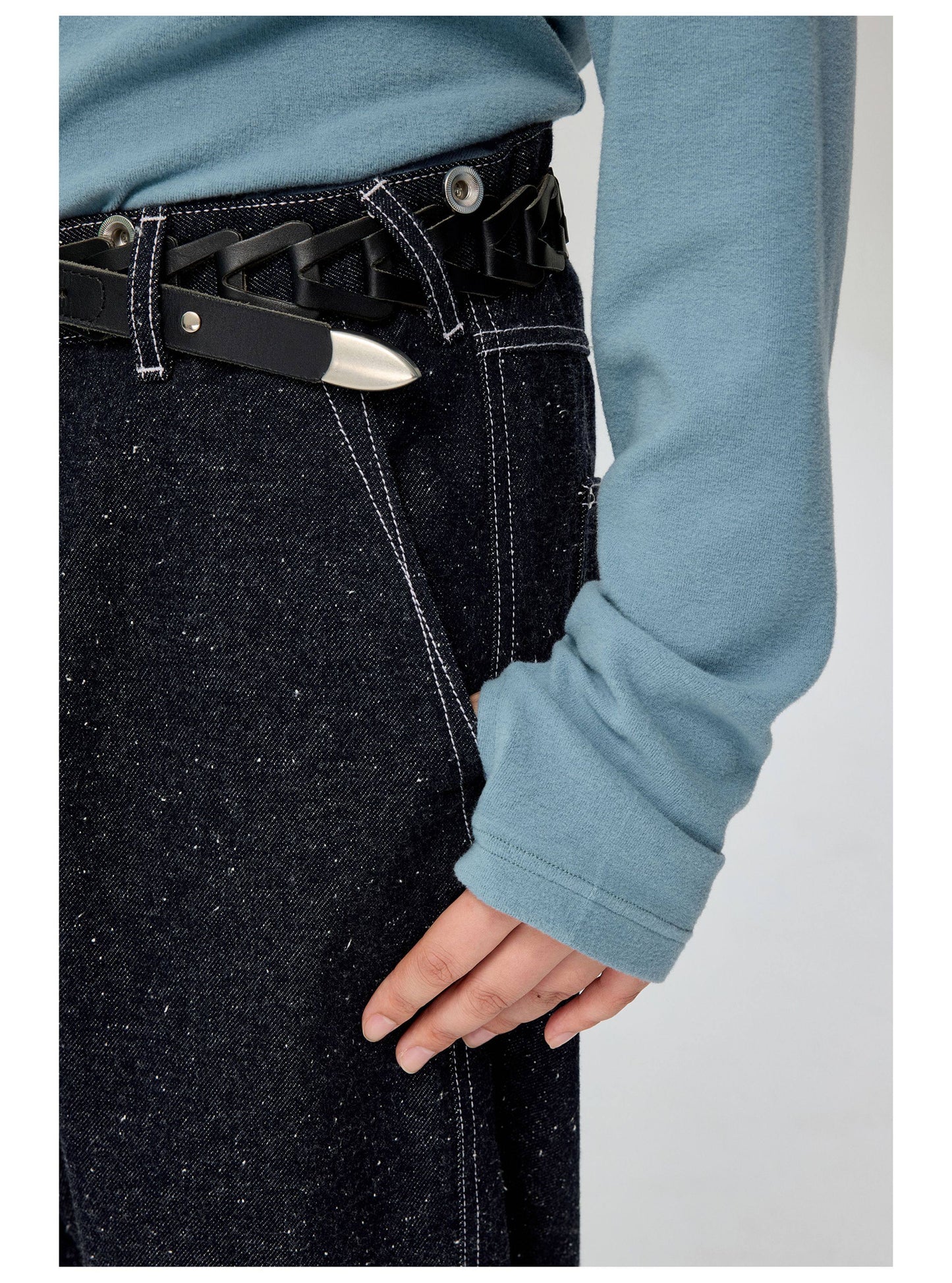 Simple Project Braided Cowhide Woven Belt