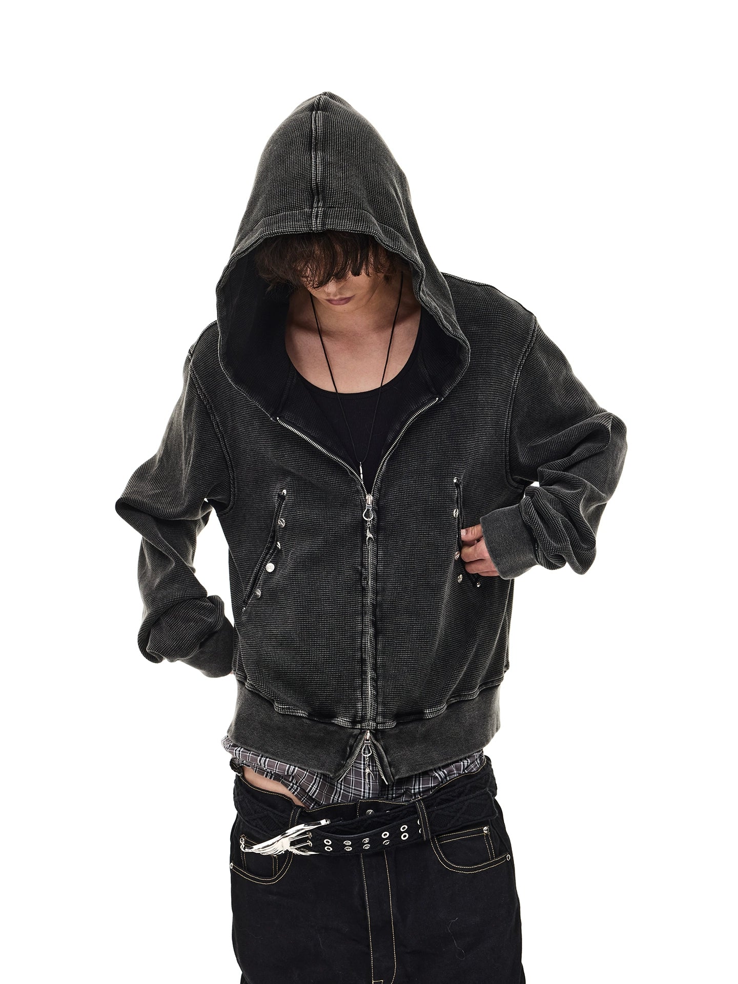 Studs Zip Hoodie