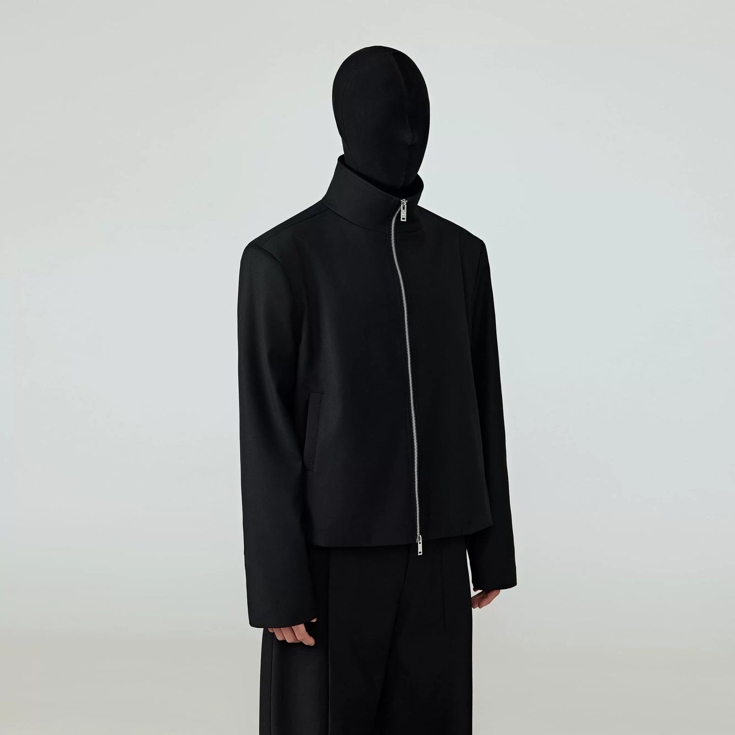 Stand Collar Cropped Jacket