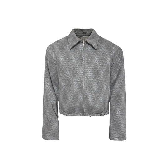 Drawstring Fleece Diamond Jacket