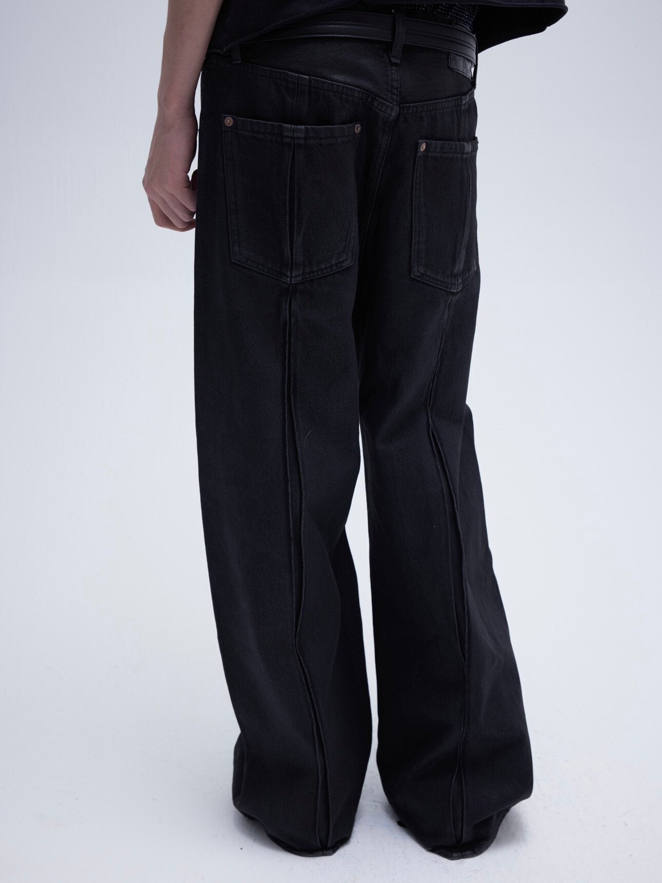 Wax Coated straight jeans