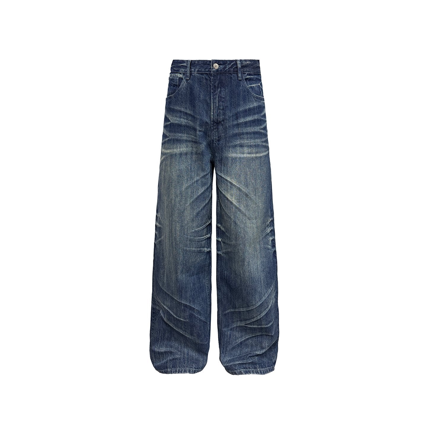 3D pressed pleats washed Jeans