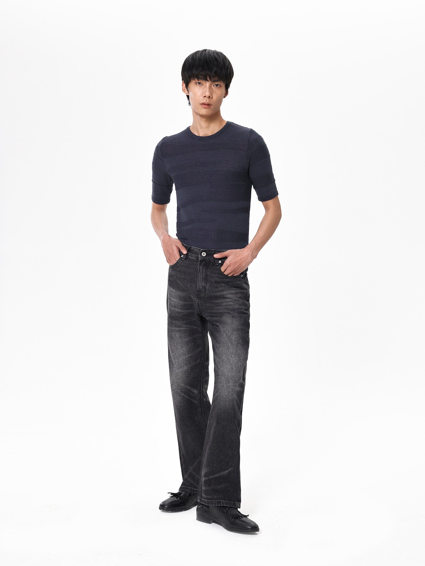 Vintage Grayscale Washed Jeans