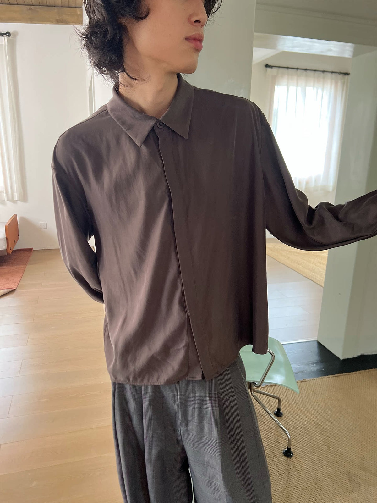 Copper ammonia long-sleeve shirt