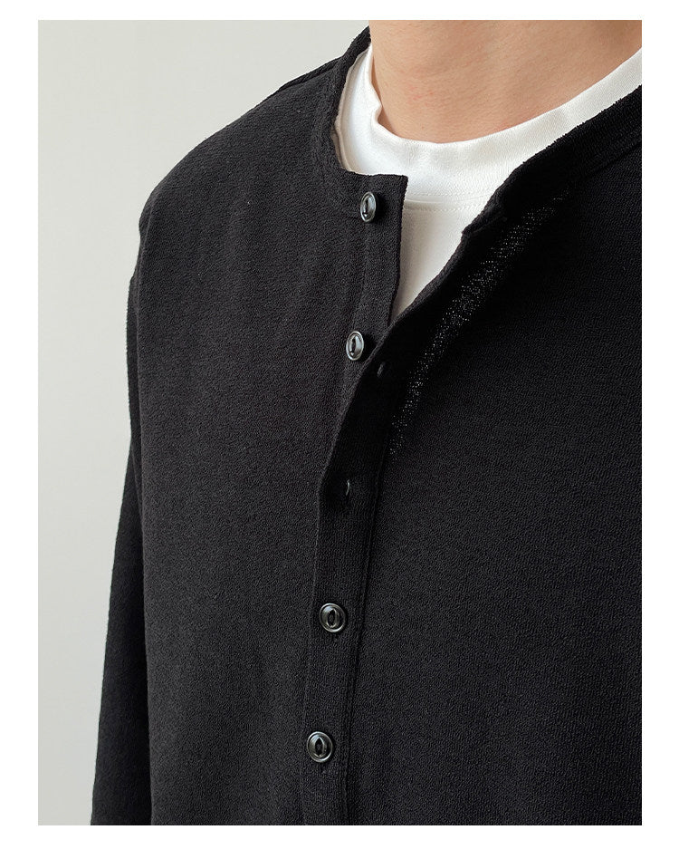 Henley collar base shirt