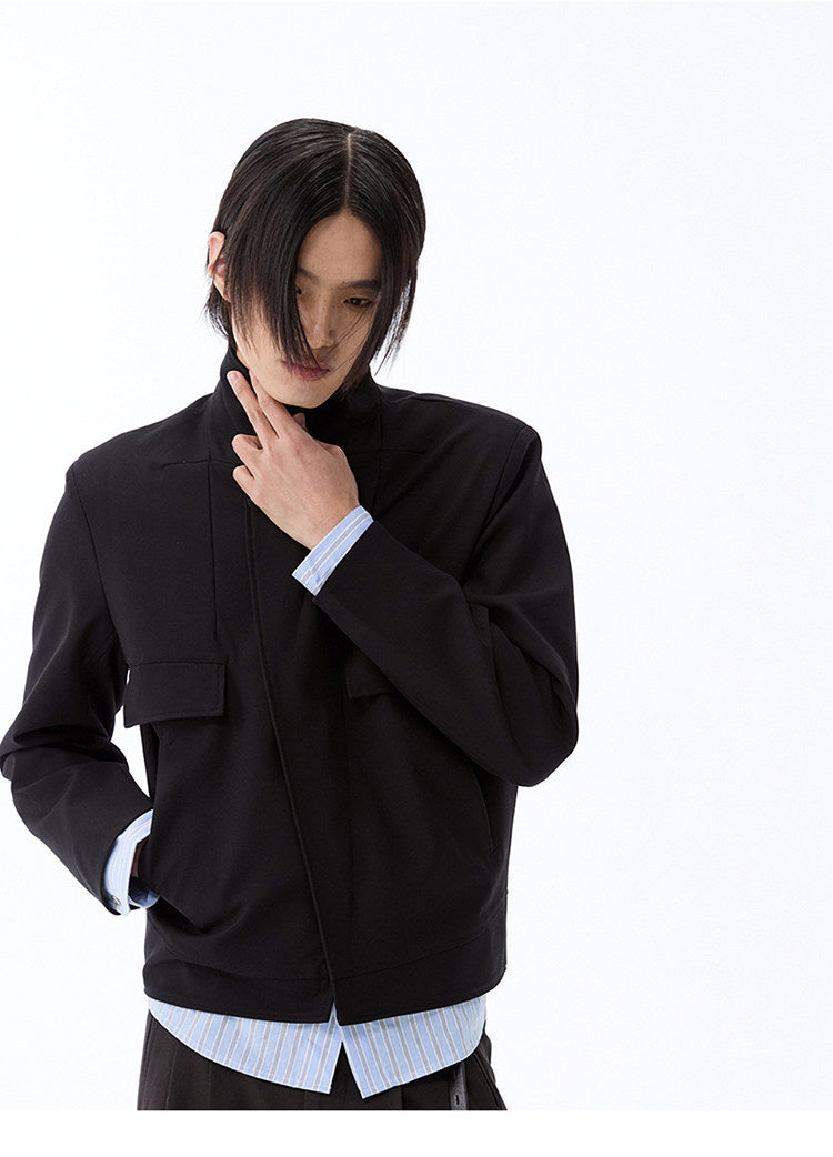 Diagonal zip jacket