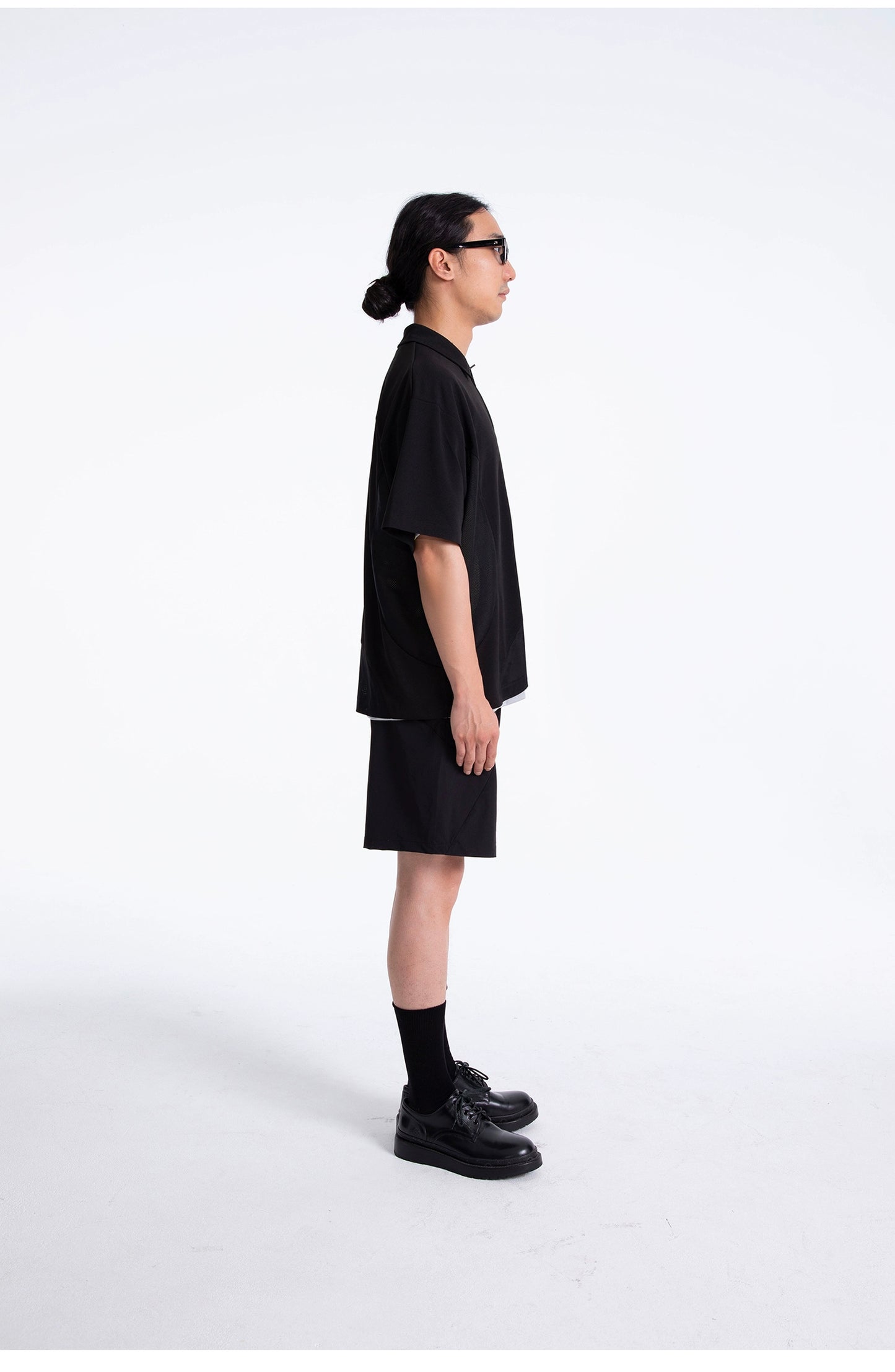 Mesh Panel Zip Polo