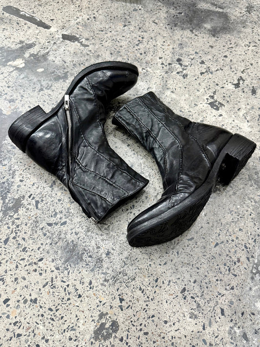 Kangaroo Leather Swivel Zipper Chelsea Boots