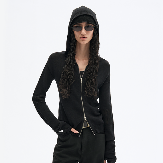Cut out Prayer Zip Up Hoodie
