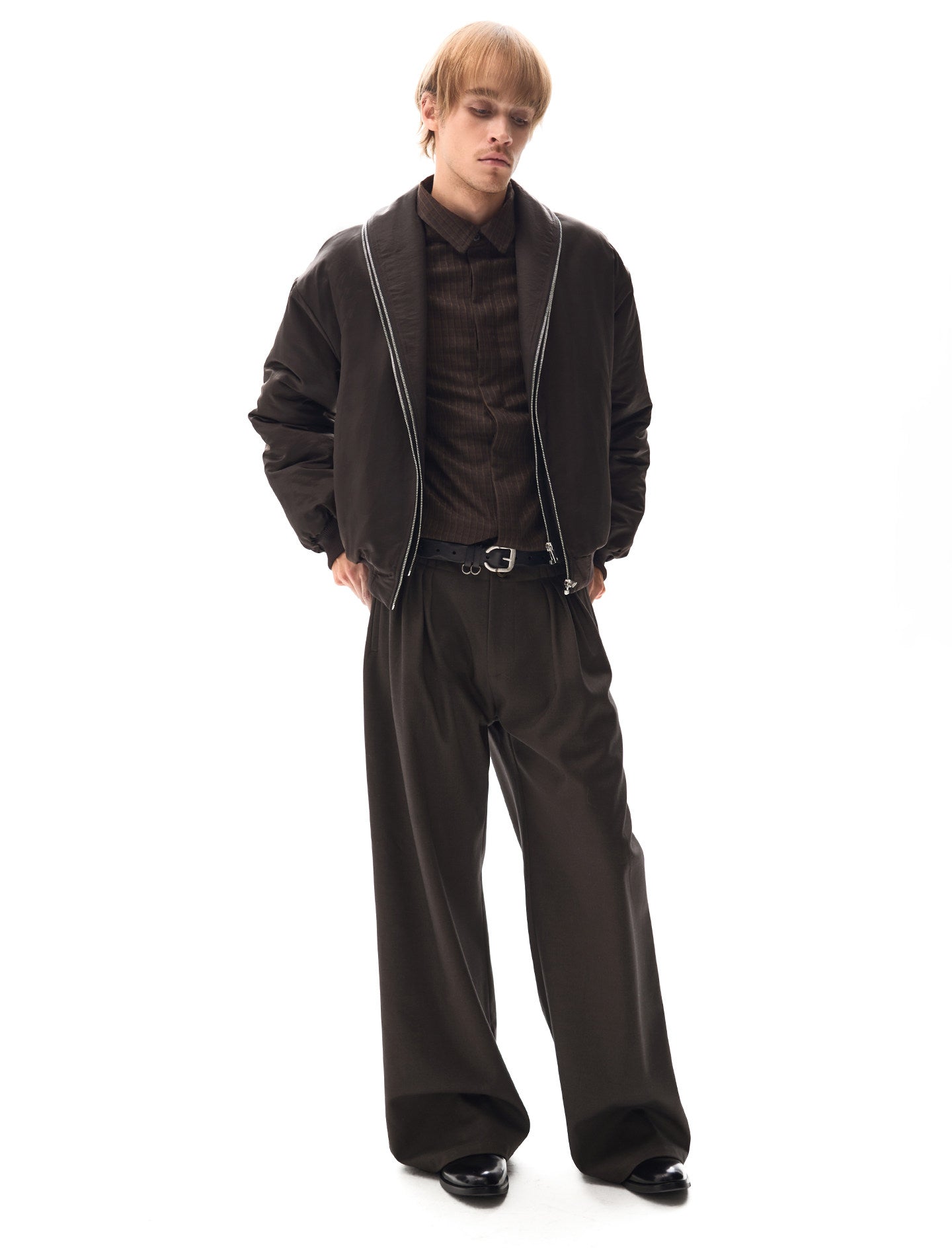 Checker Multi-Pleated Trousers