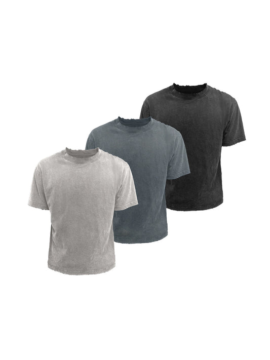 Washed destruction Short Sleeve T-shirt