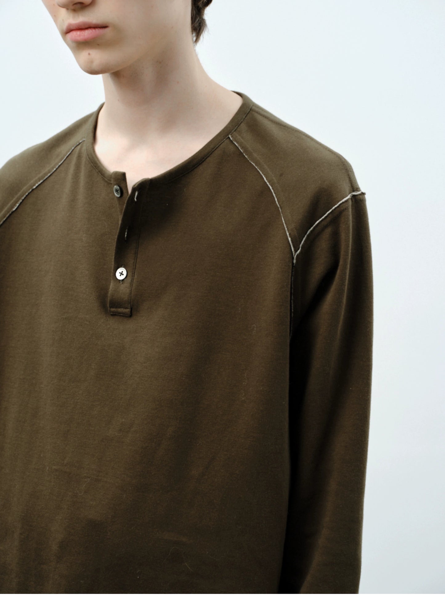 Vintage Crew Neck Two-tone Shirt