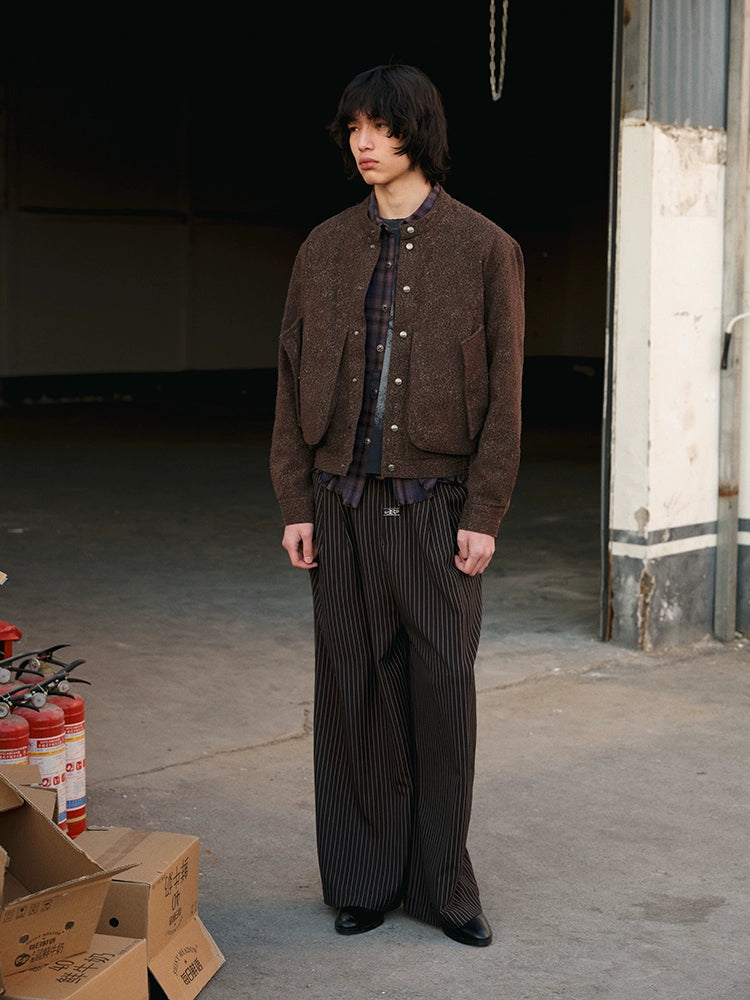 Washed Destroyed Leopard Jacket