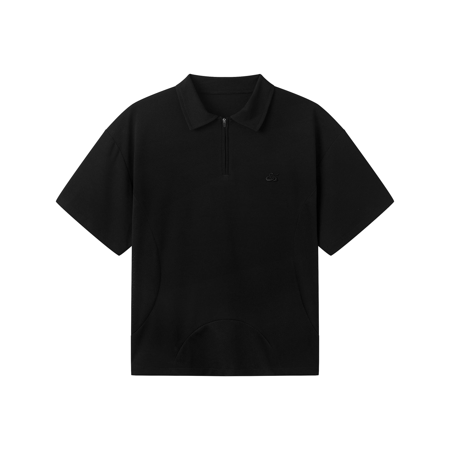 Mesh Panel Zip Polo
