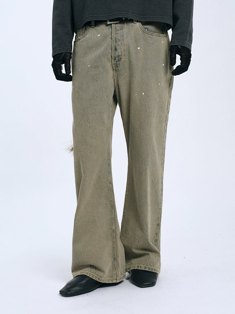 Straight Rip Ripple Destruction Jeans