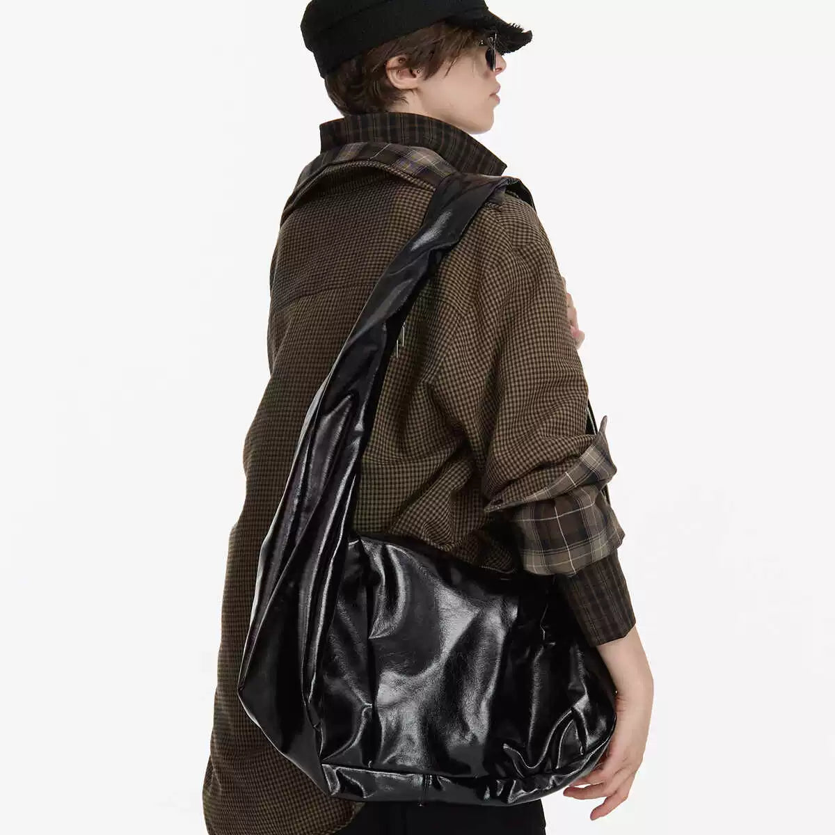 LYUOCHENG Oil Wax Leather Shoulder Bag