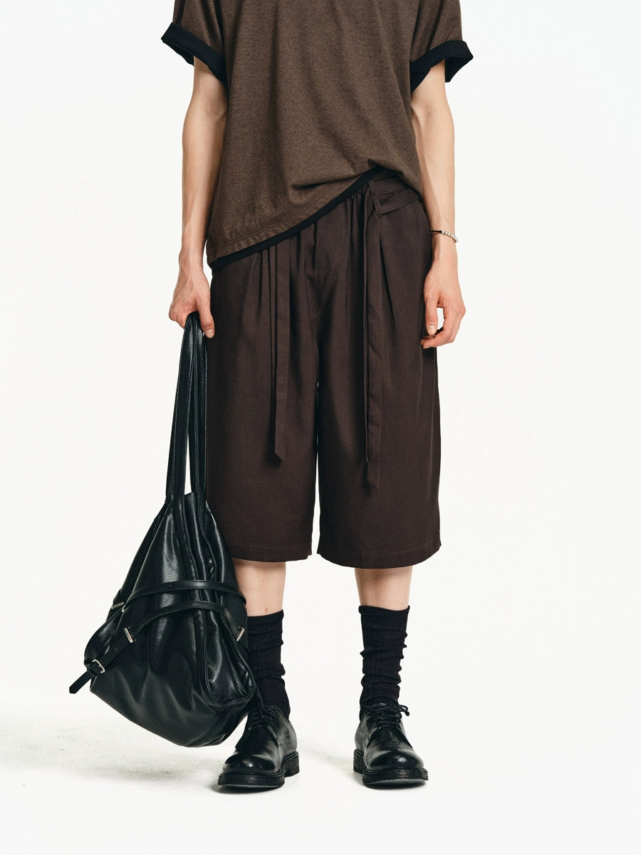 Quad pleated kendo shorts