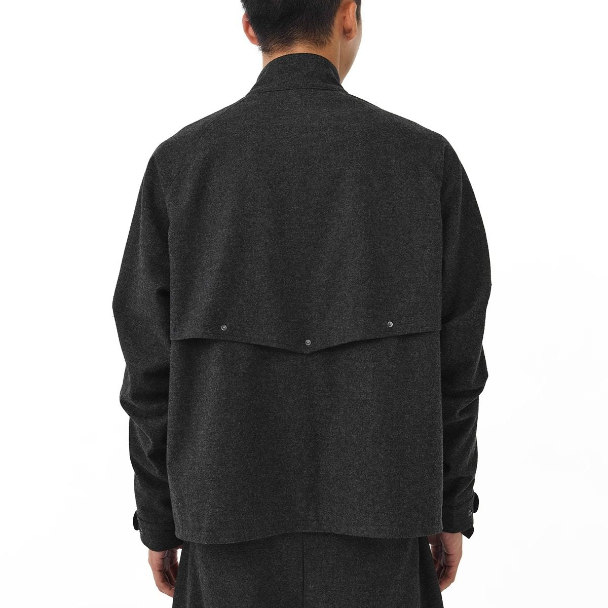 Wool soft high neck jacket