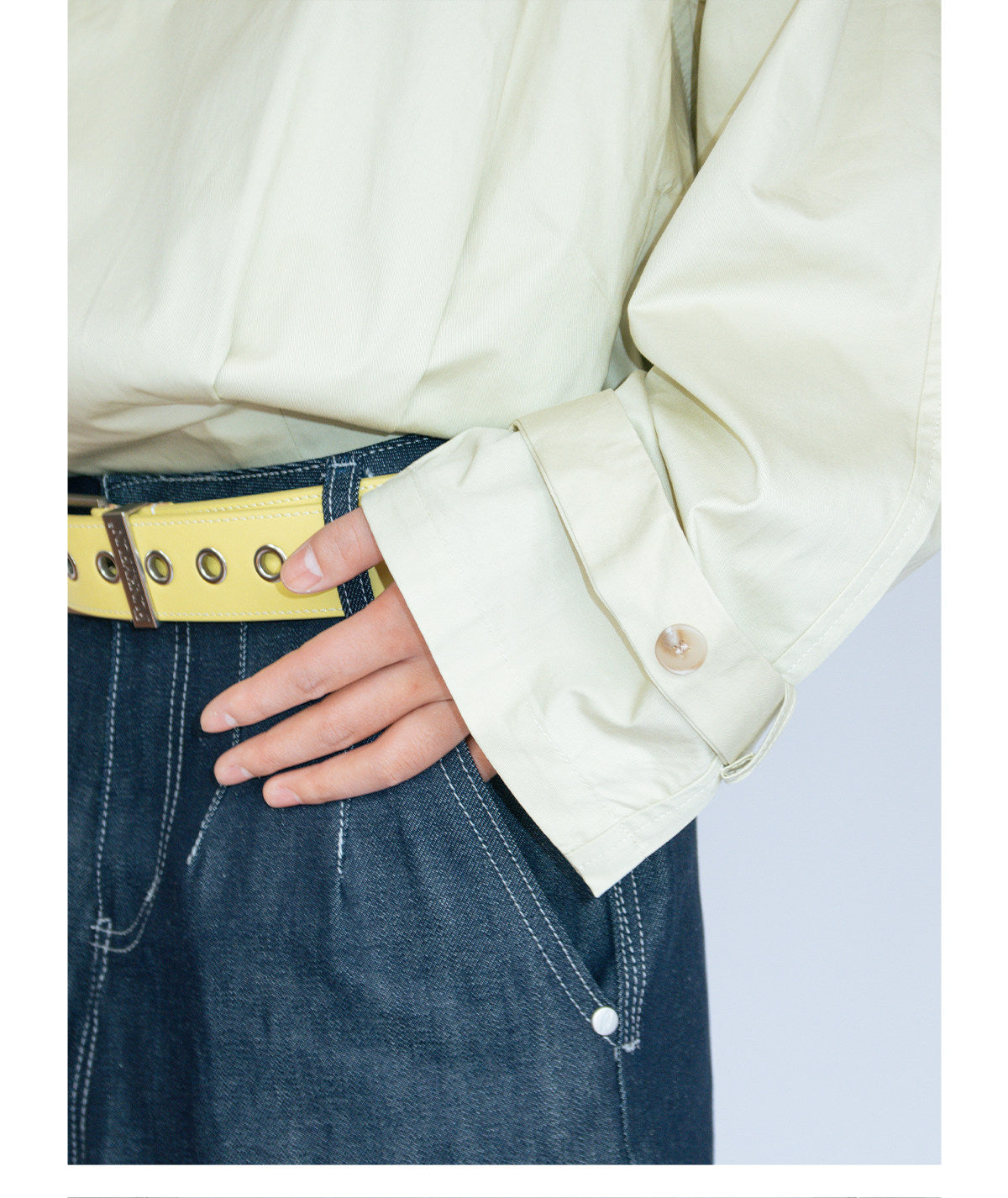 Deconstructed pleated vintager shirt jacket