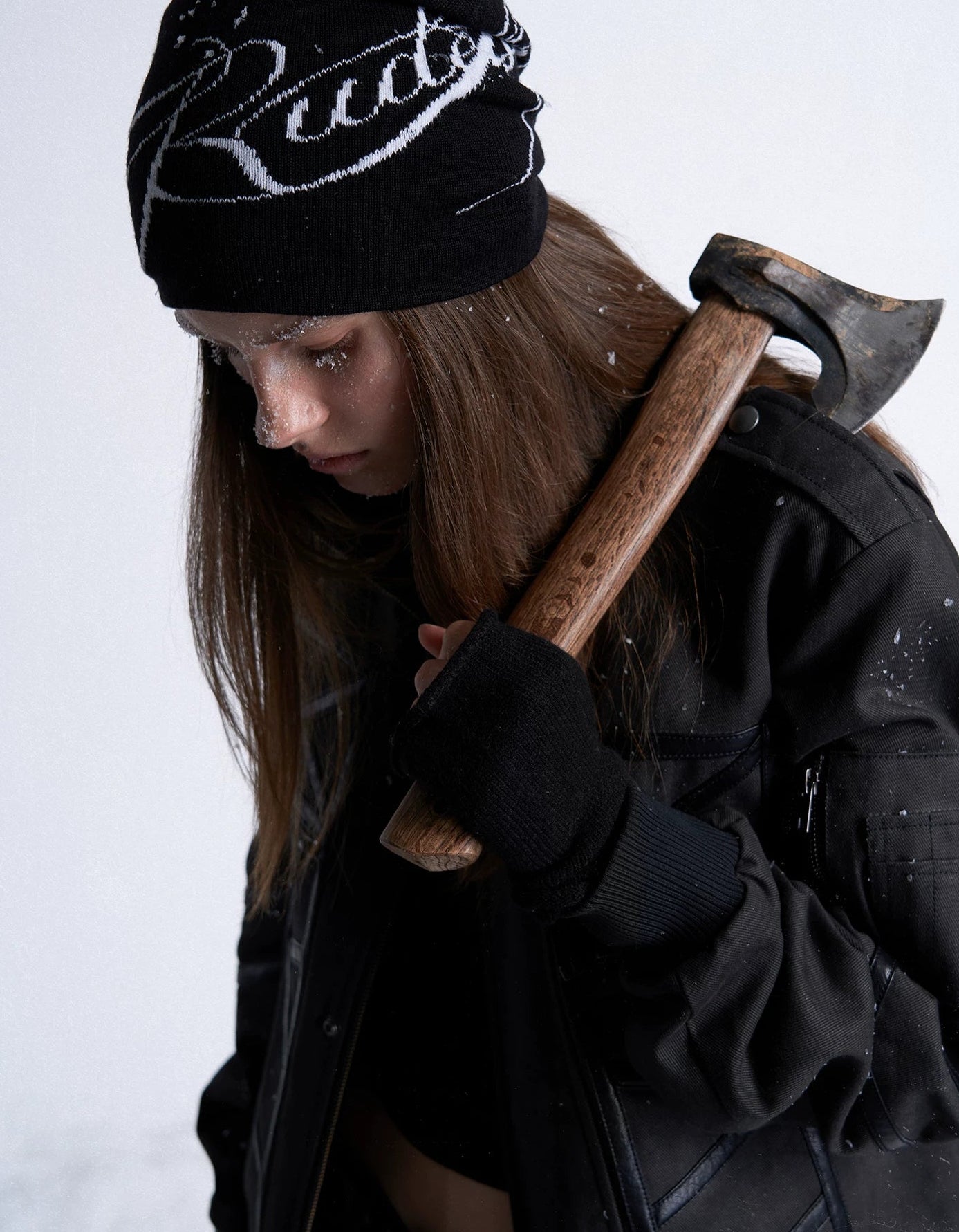 RUDEBRAT wool blend vintage jacquard beanie