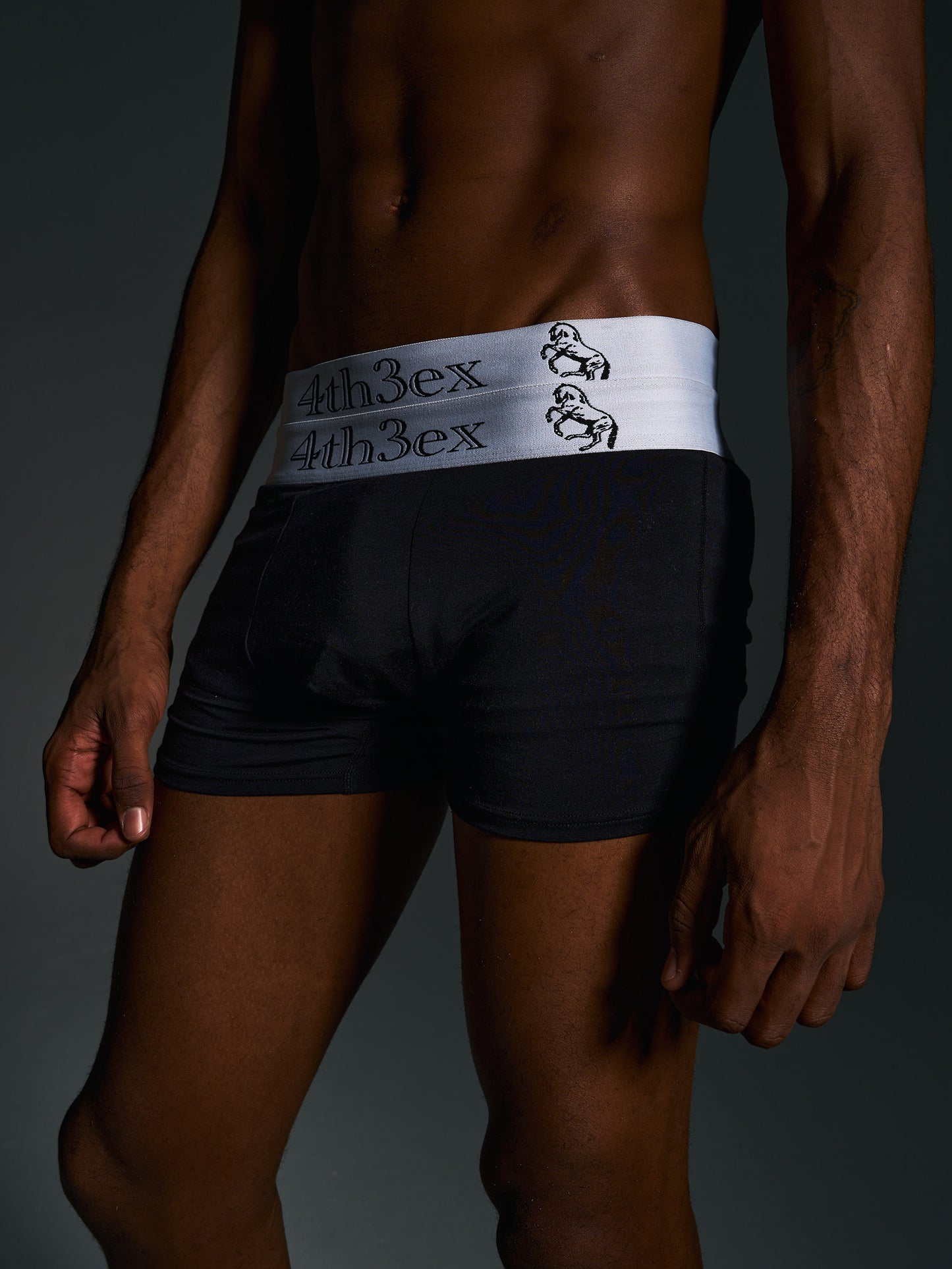 Embroidered war horse double waist boxers