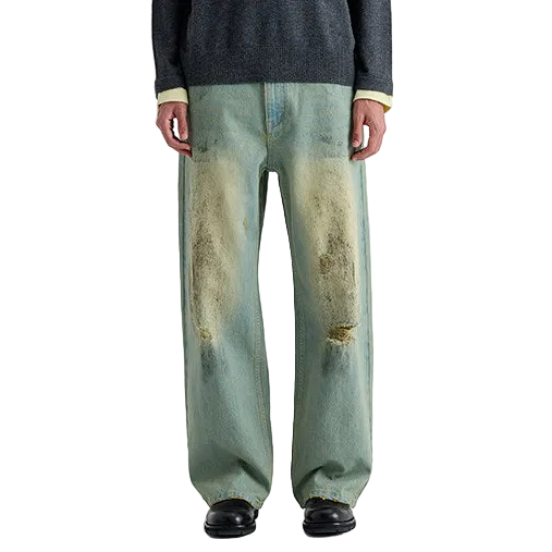 Washed Straight Jeans