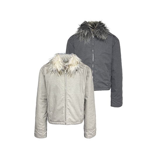 Washable Fur Collar Loop Jacket