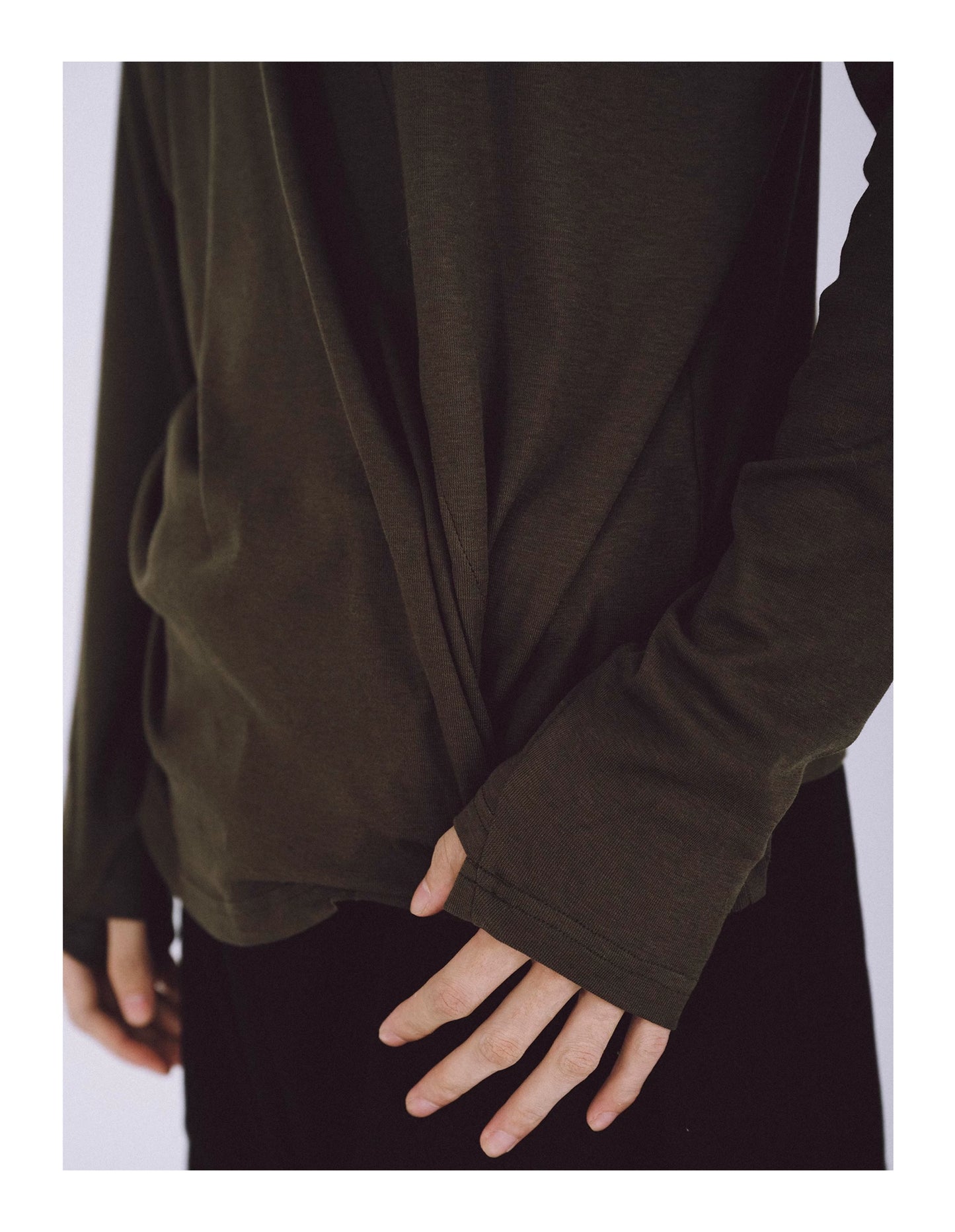 Tencel Wool Spiral Long Sleeve T-shirt