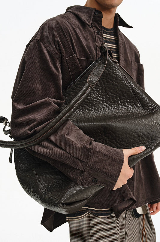 Mountain Texture Crossbody Large Leather Bag