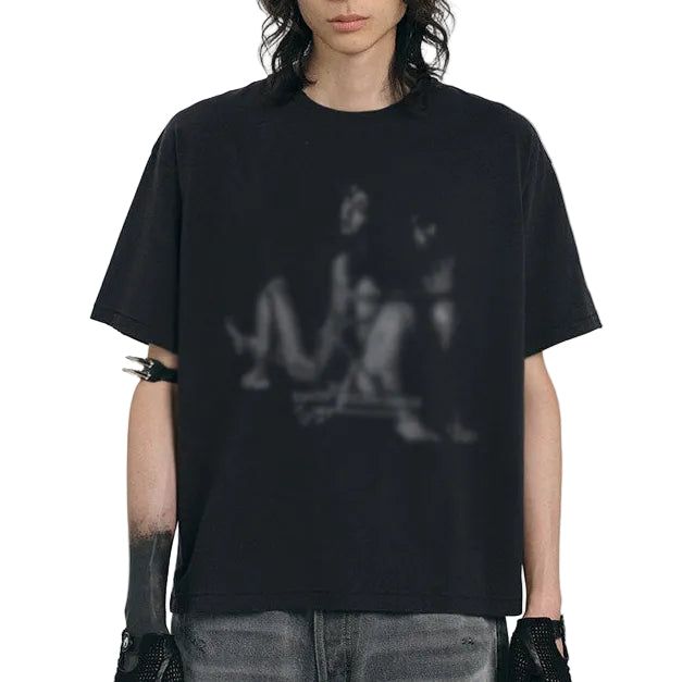 VELVET GIRLS* Washed old short-sleeved t-shirt