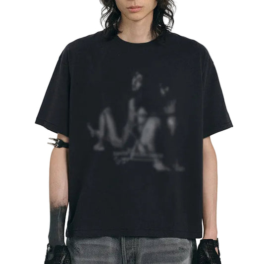 VELVET GIRLS* Washed old short-sleeved t-shirt