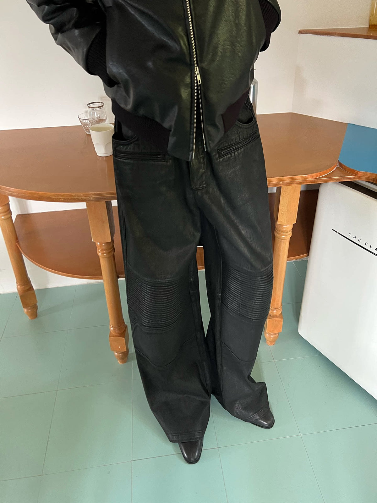 Coated Waxed Motorcycle Pants