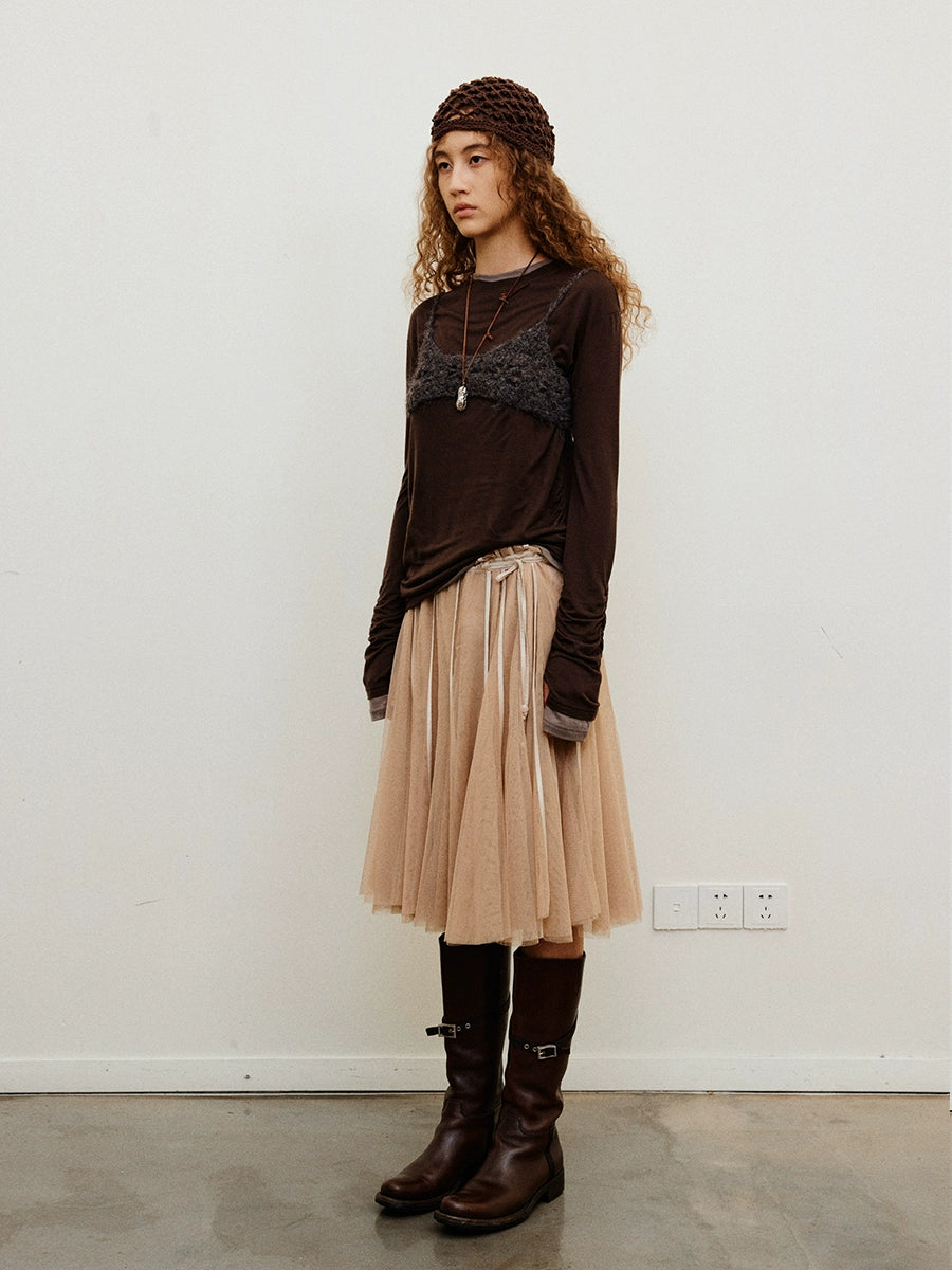 Layered long-sleeve T-shirt