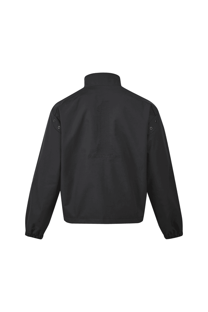 UV cut short wide accordion pleated stand-collar jacket