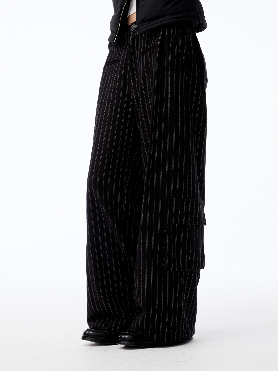 Striped Woolen Cargo pants