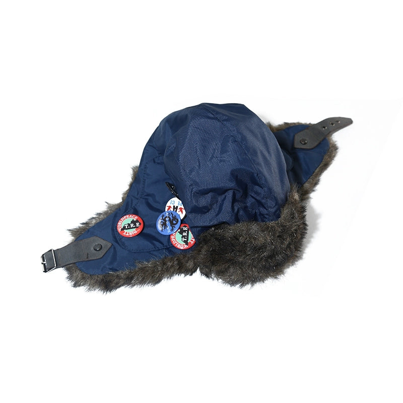 Pilot Ear flight Fur Badge Cap