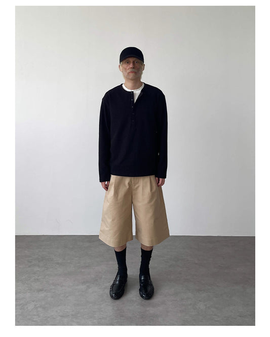 Henley collar base shirt