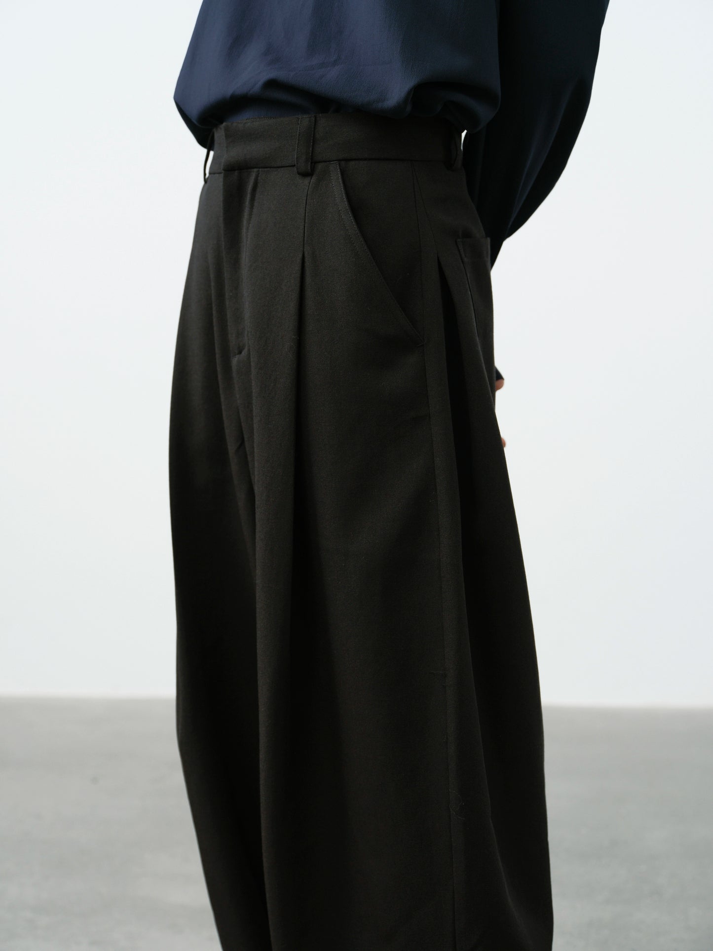 Loose Drape High-rise Trousers