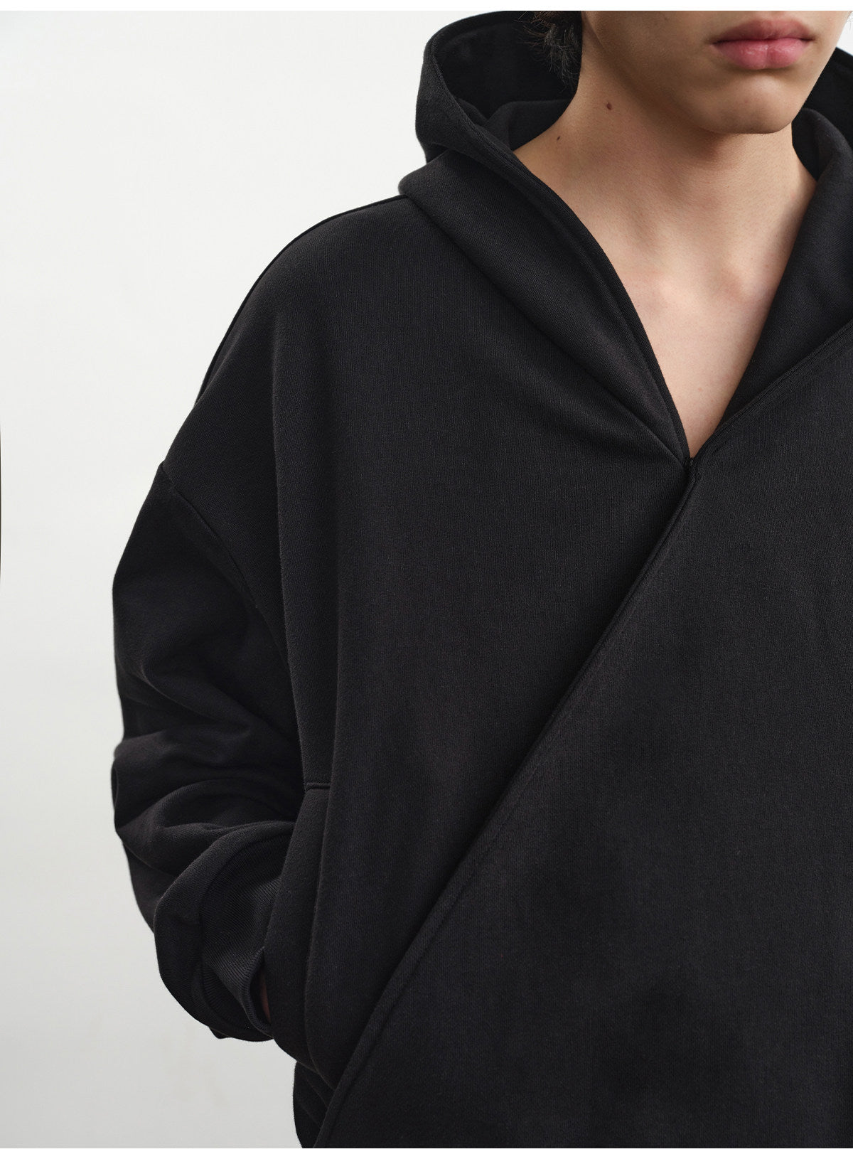 Cross-Collared Hoodie