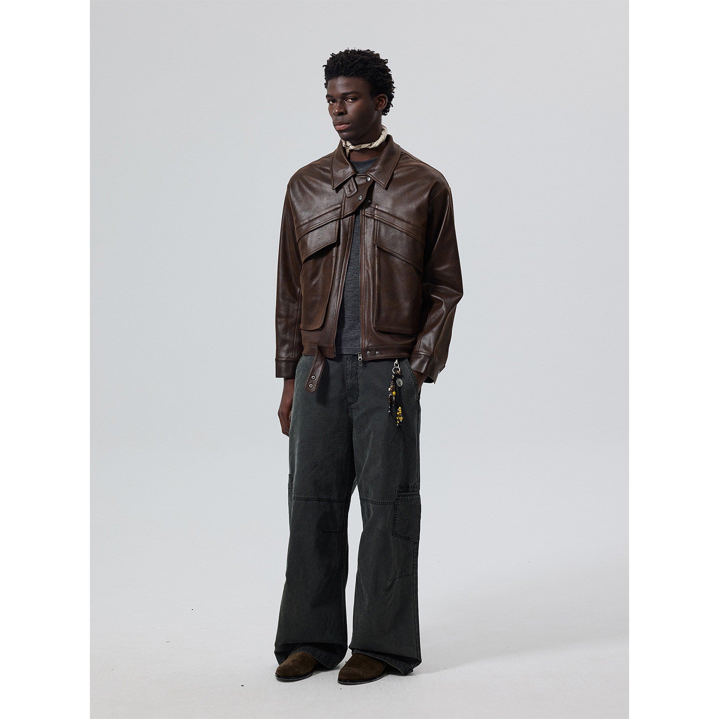 Heavy Texture Matte Gloss PU Leather Jacket