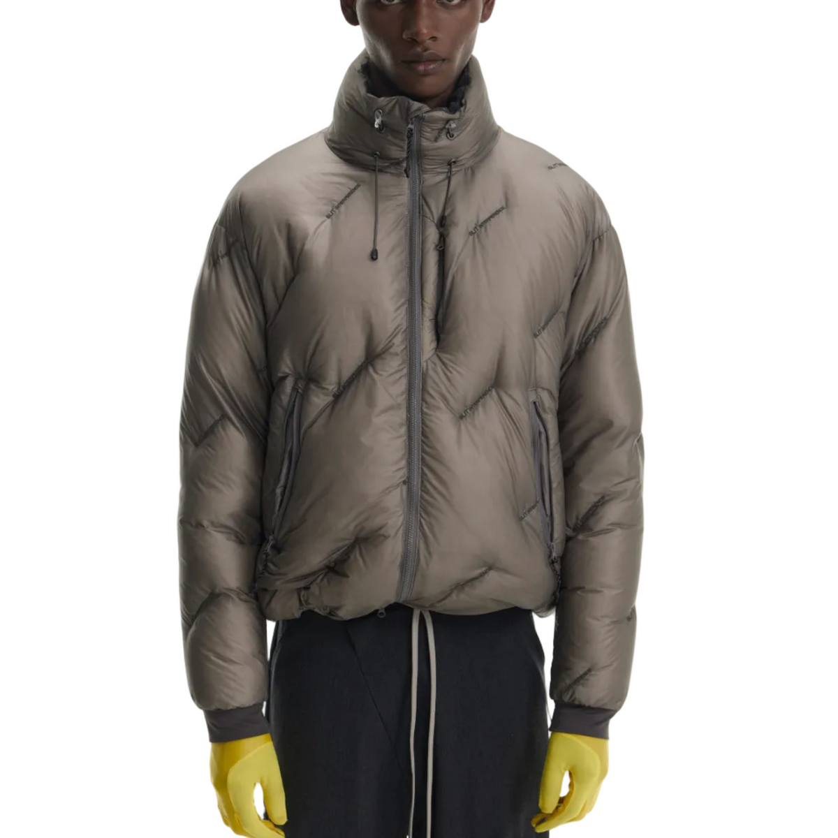 Embroidered lightweight down jacket