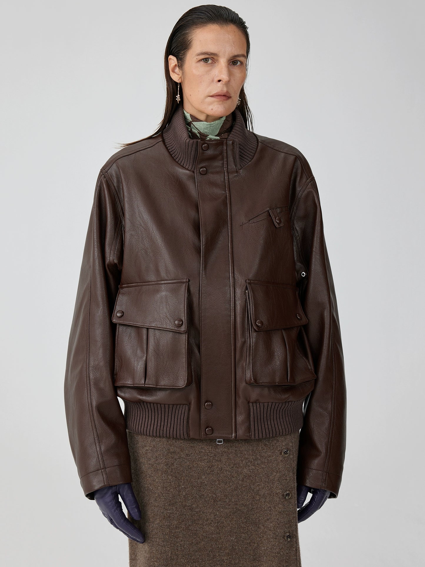 PU Leather Padded jacket