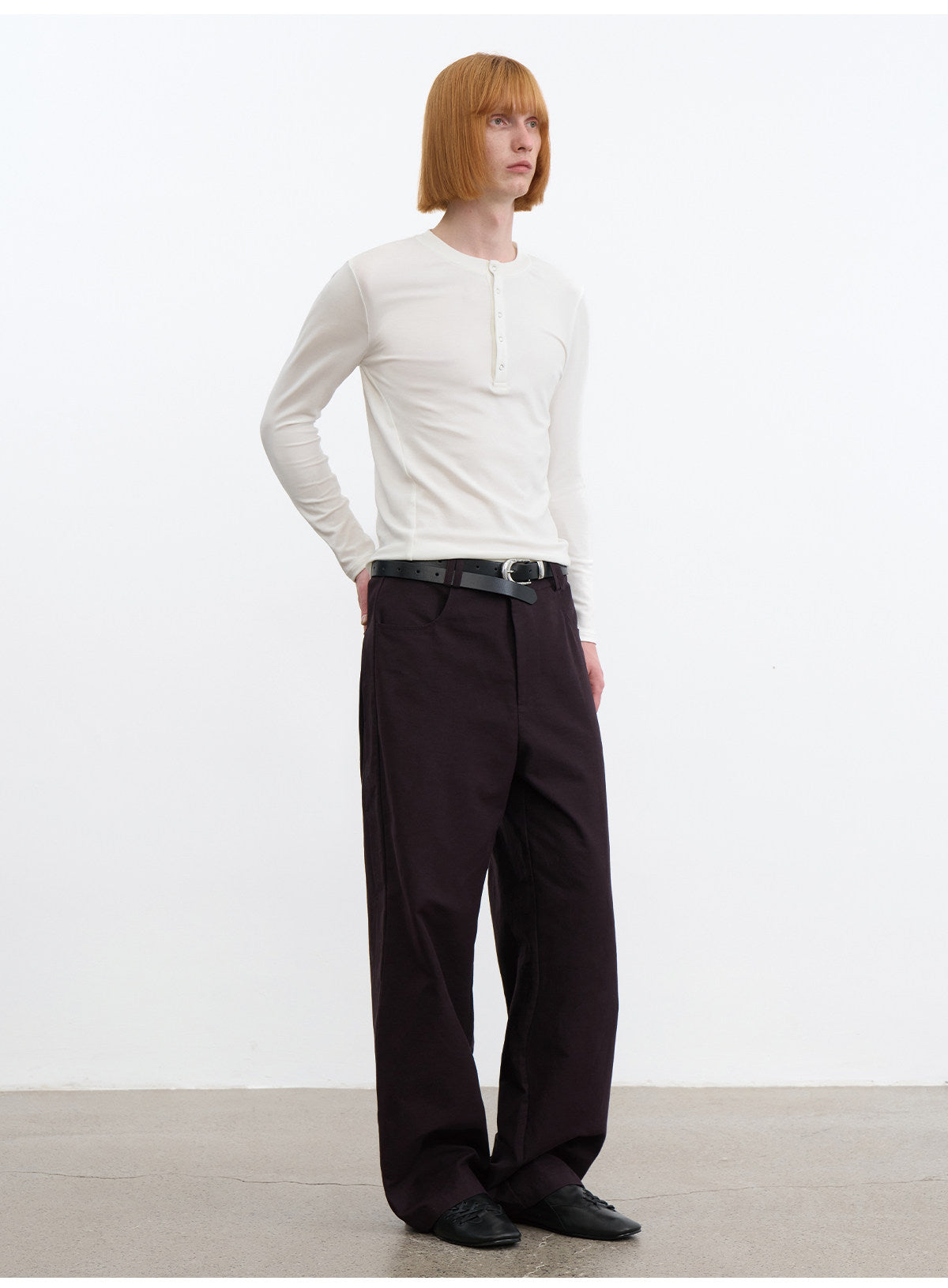 "Strength" Henry Collar Long Sleeve