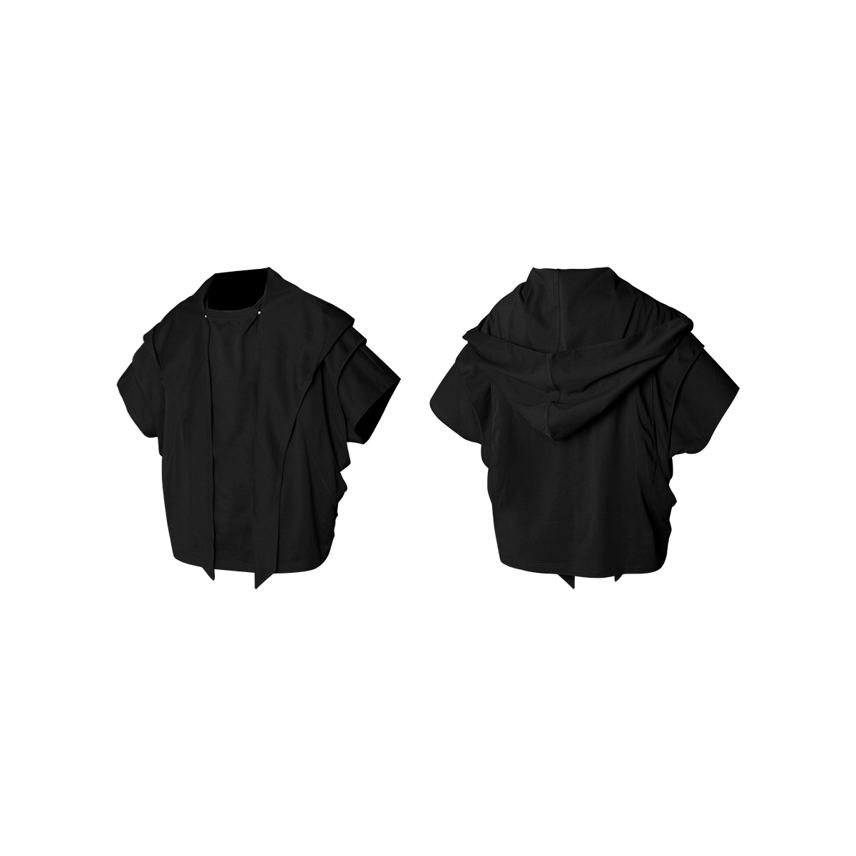 Scarf docking short sleeve T-shirt