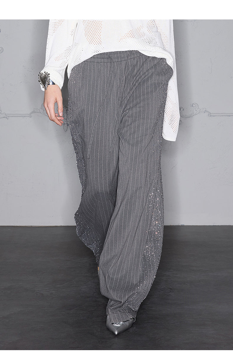 Striped Diamond Wide-leg Scimitar Trouser