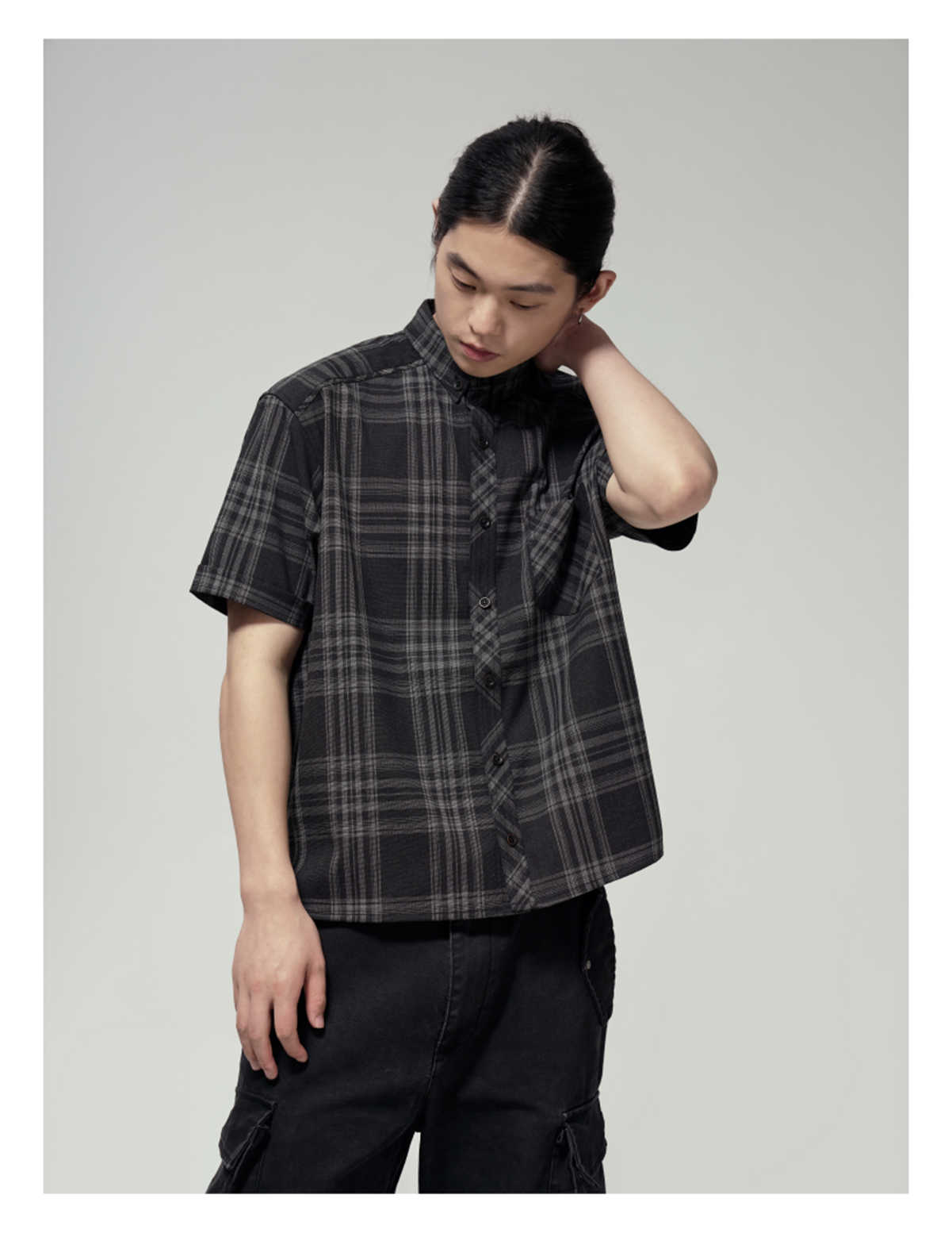 Checked short-sleeve shirt